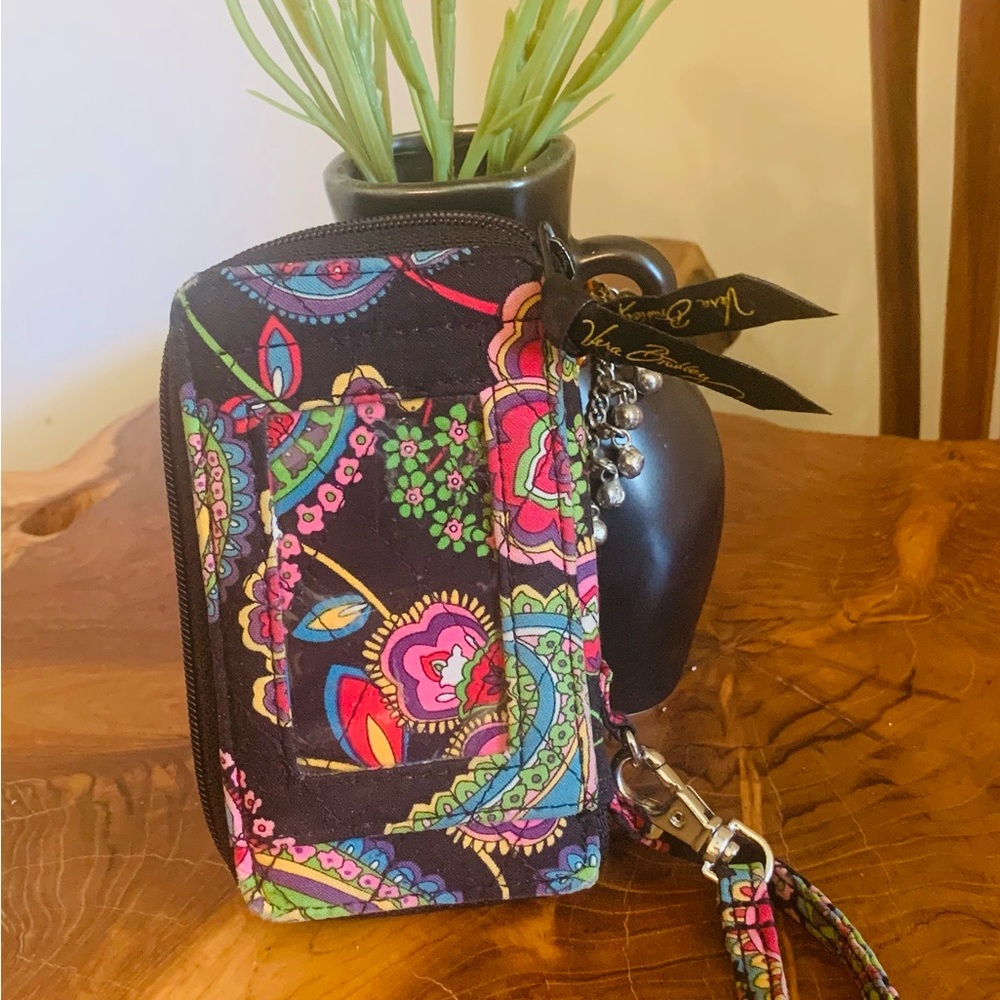 Vera Bradley wallet with wrist strap.